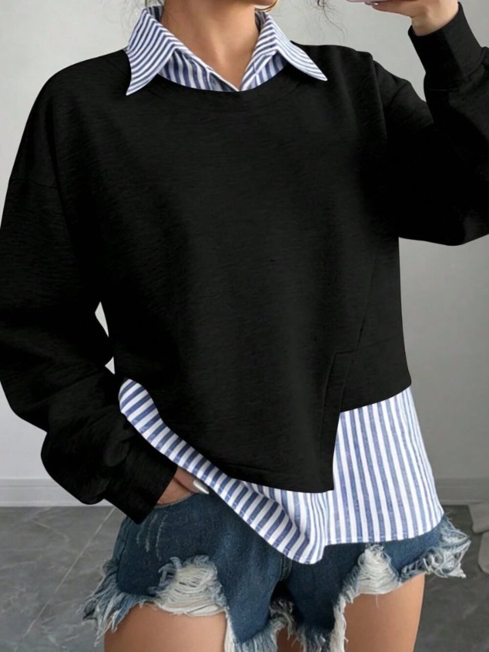 Multicolor Casual Women's Loose Fit Pullover